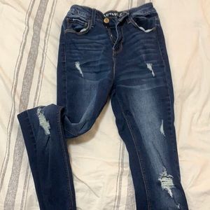 dark wash ripped jeans